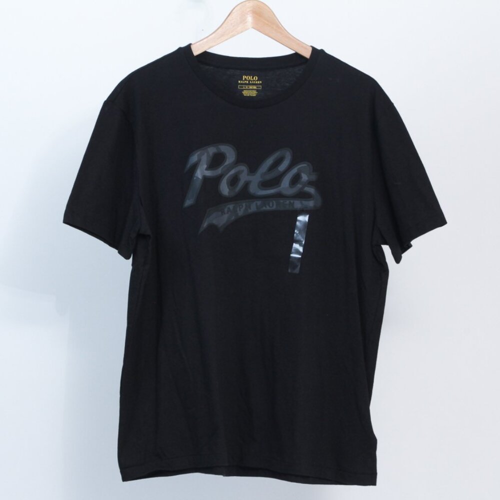 NWOT Polo Ralph Lauren Men's Camouflage Fill LOGO Black Cotton T-Shirt, Large